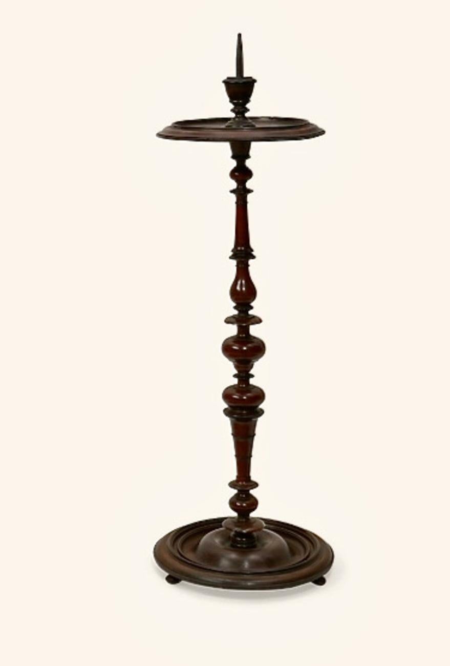 18th Century Turned Wood Tall Pricket Stick For Sale