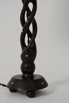 Lámpara giratoria de madera torneada, años 60.