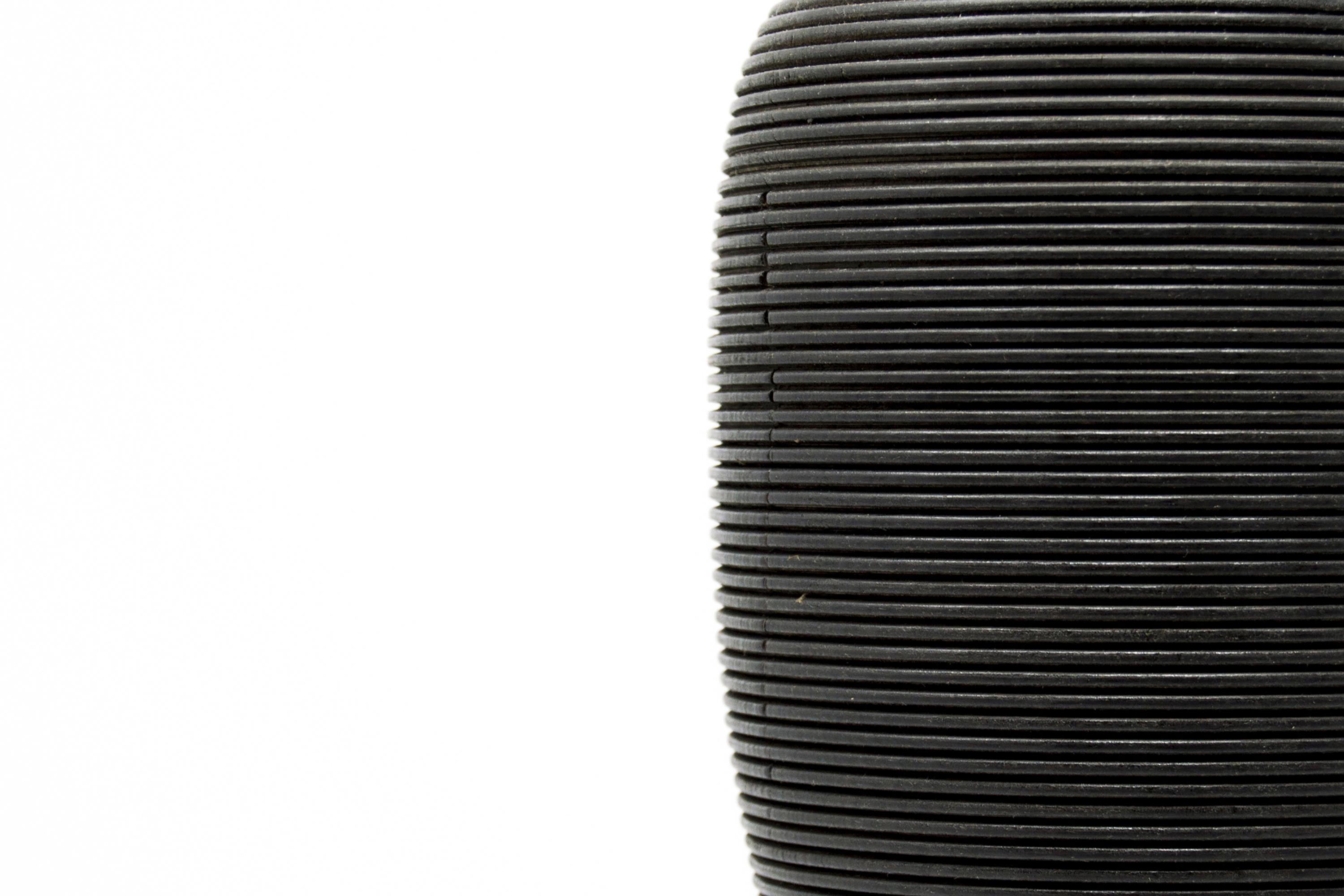 Turned Wood Sculptural Vase 'Anni S Black' Made in Italy In New Condition In Milan, IT