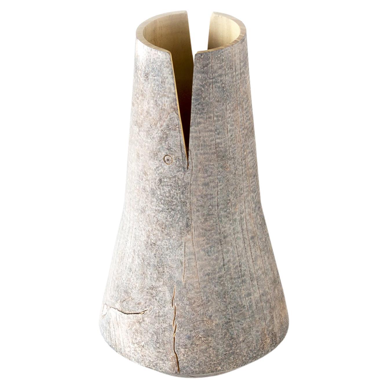 Vase en bois tourné Tomahawk A fabriqué en Italie en vente
