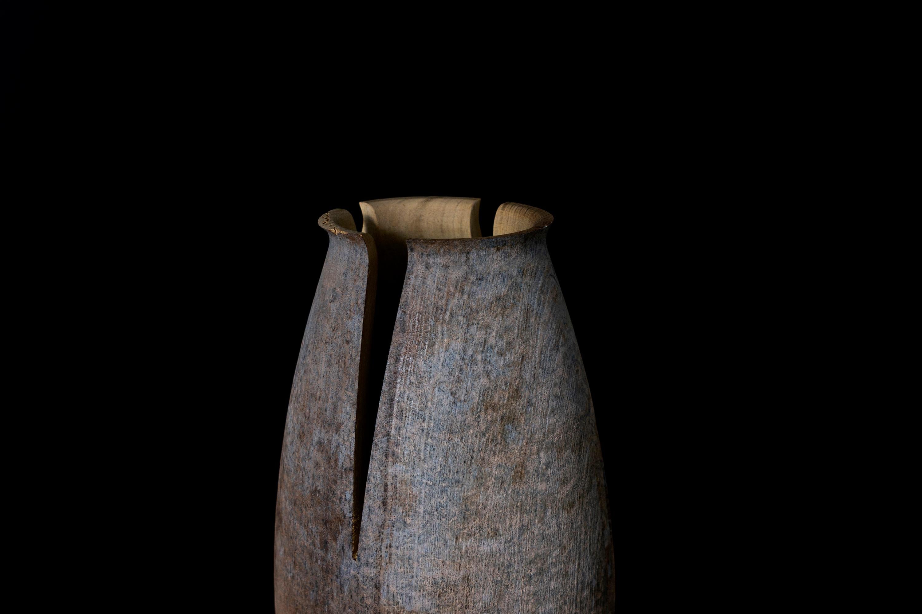 hand turned wood vase