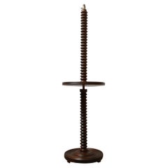 Turned Wooden Art Deco French Floor Lamp