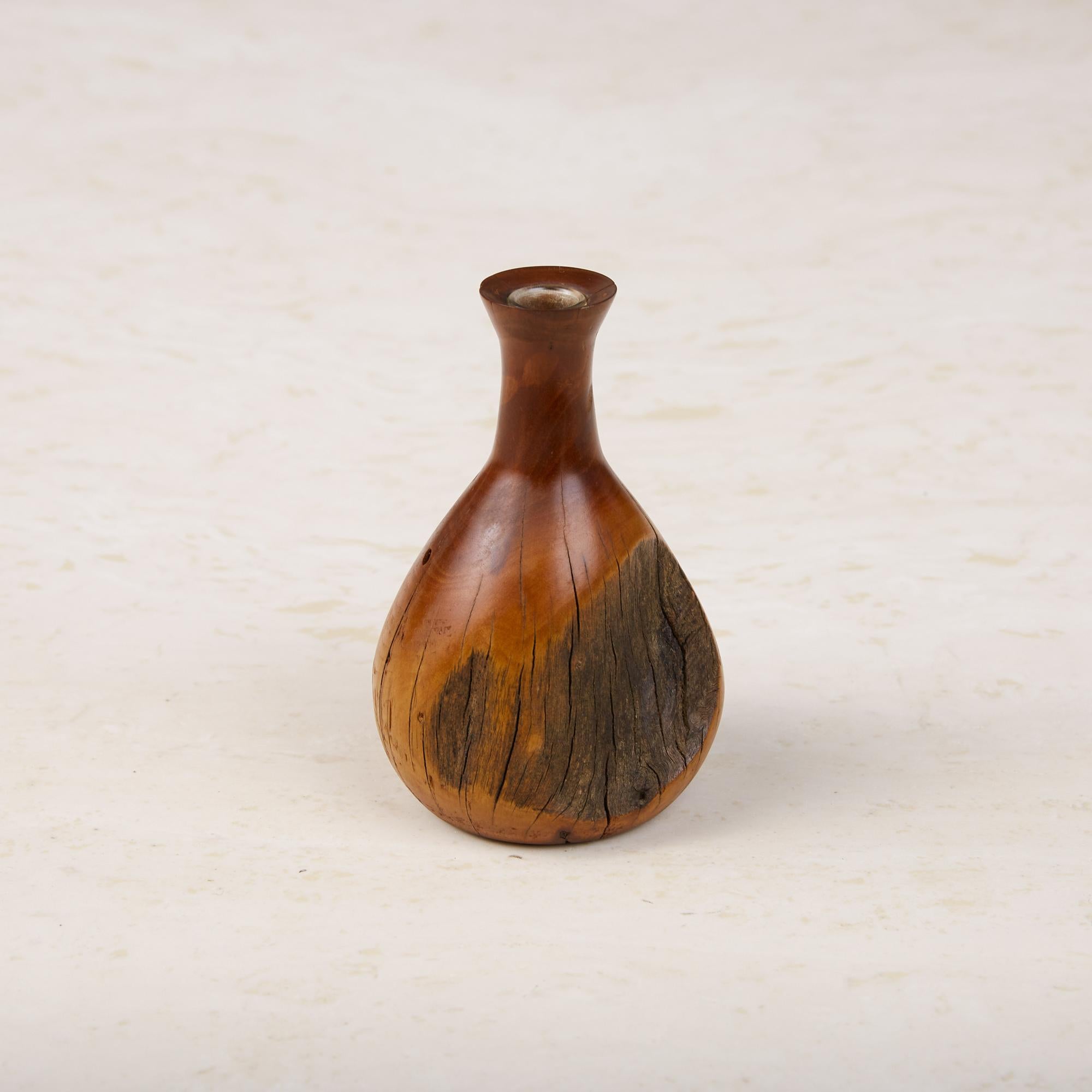 wood turned bud vases