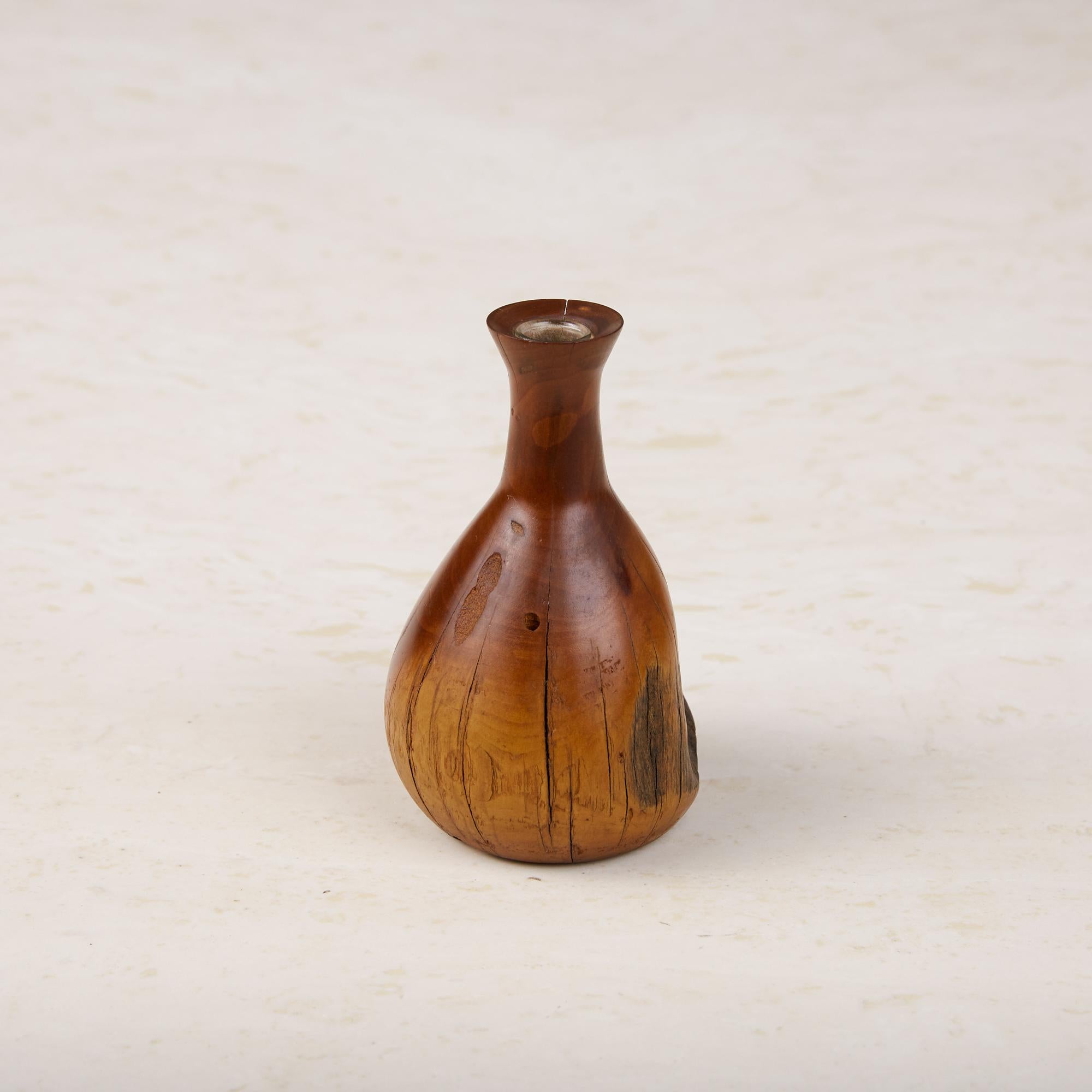 Mid-Century Modern Turned Wooden Bud Vase