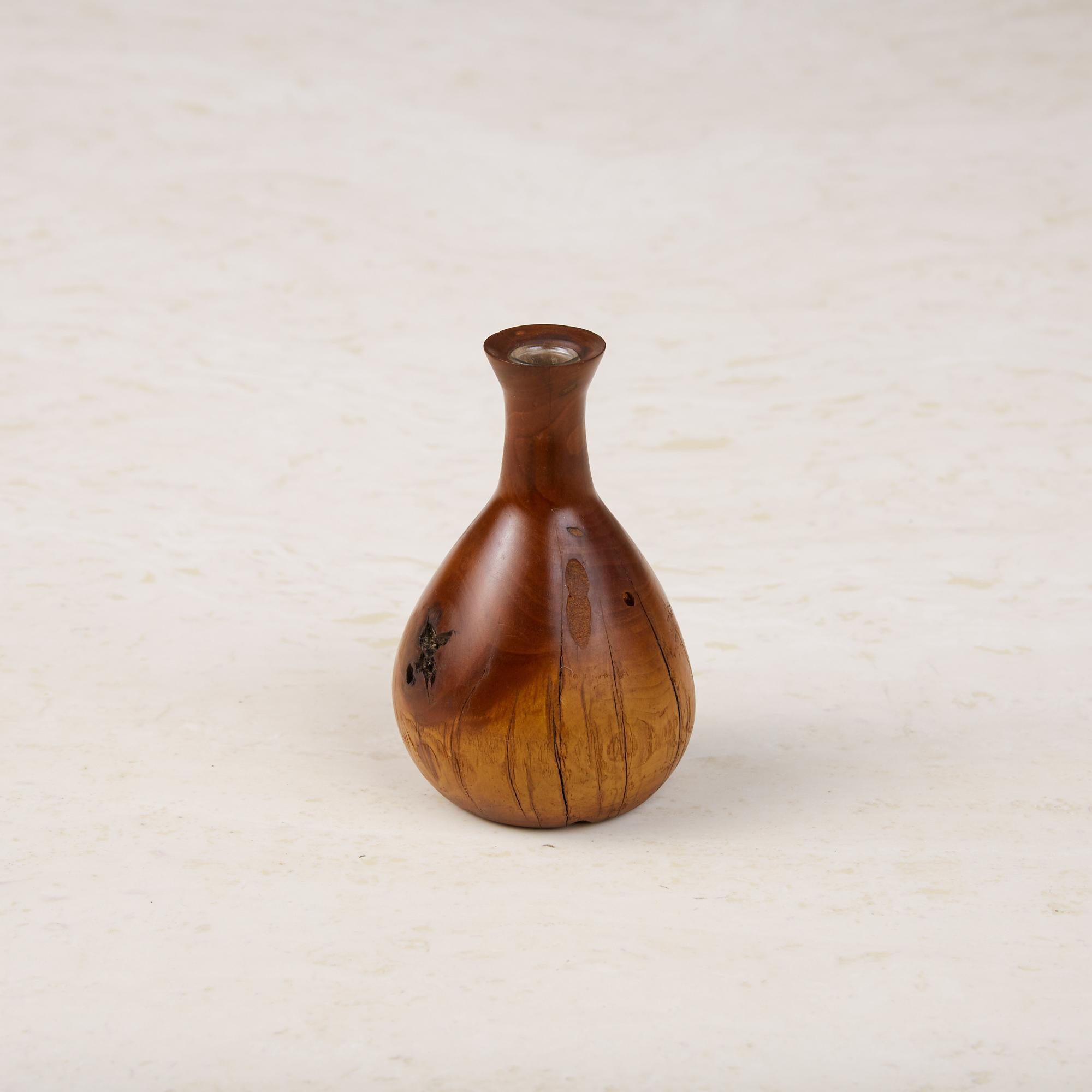 20th Century Turned Wooden Bud Vase