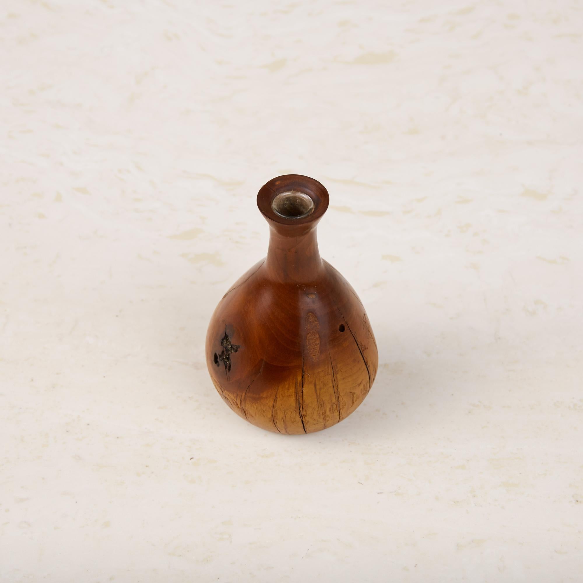 Glass Turned Wooden Bud Vase