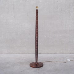 Turned Wooden French Mid-Century Dudouyt Style Floor Lamp