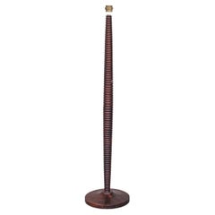 Turned Wooden French Mid-Century Dudouyt Style Floor Lamp