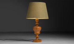 Gedrechselte Holzlampe, England um 1950