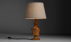 Gedrechselte Holzlampe, England um 1960