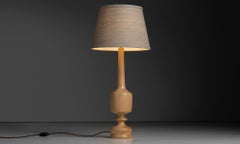Turned Wooden Lamp, England circa 1960