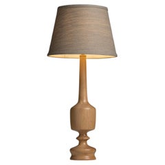 Turned Wooden Lamp, England circa 1960