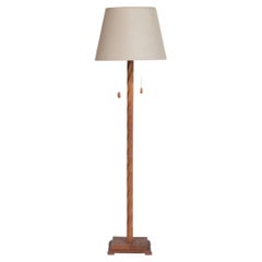 Turned Wooden Mid-Century French Floor Lamp