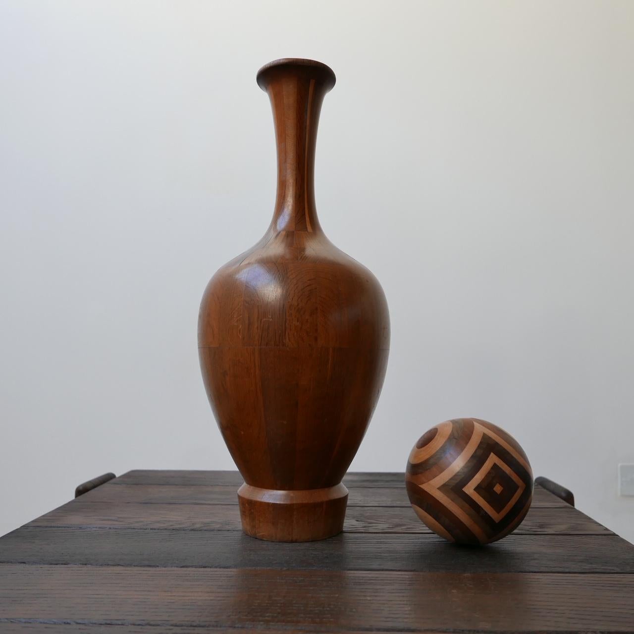 Turned Wooden Midcentury Vase by Maurice Bonami 3
