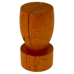 Turned Wooden Mini-Pedestal Table #3 in Cherry