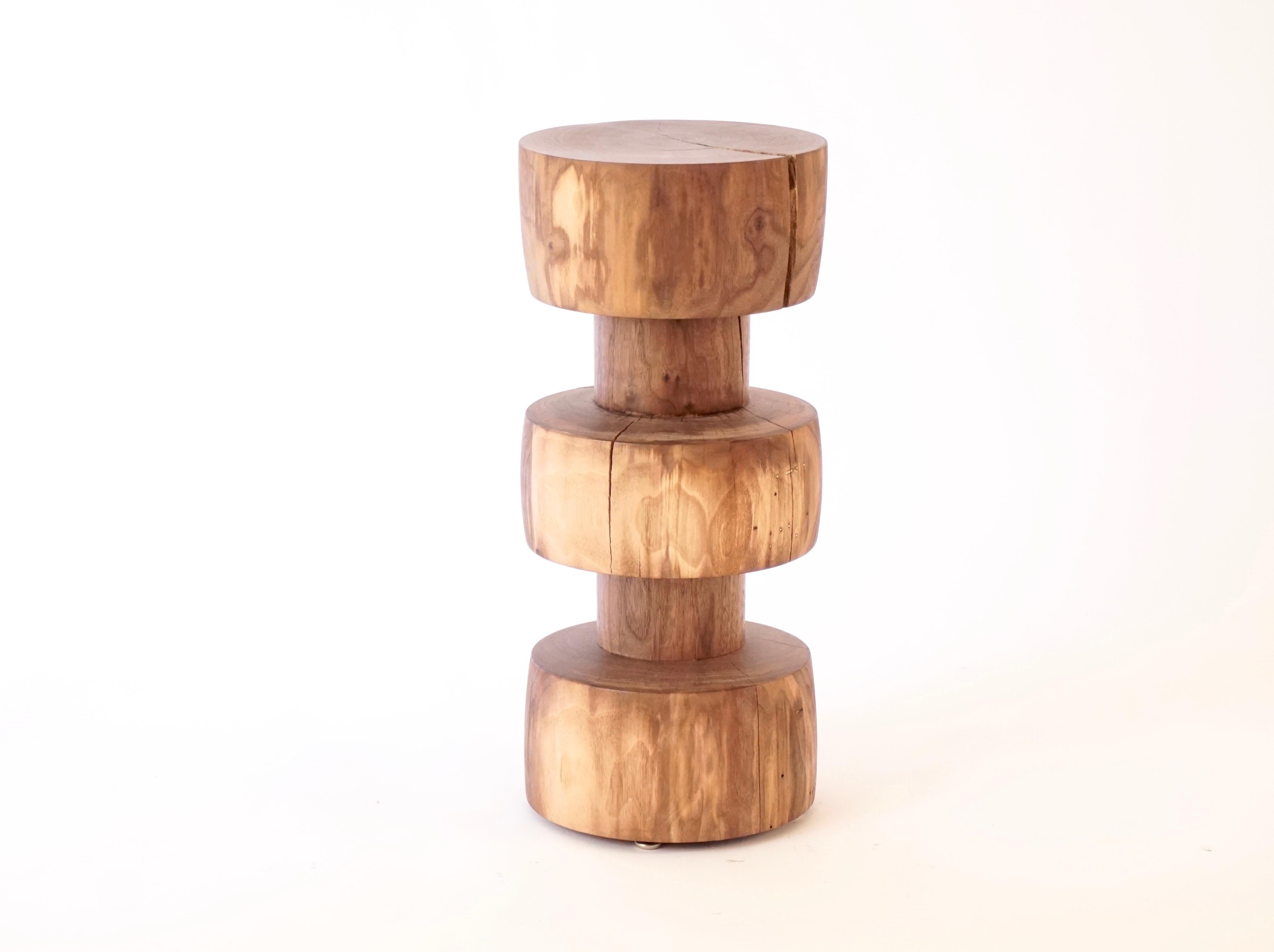 American Turned Wooden Mini-Pedestal Table #4 in Walnut