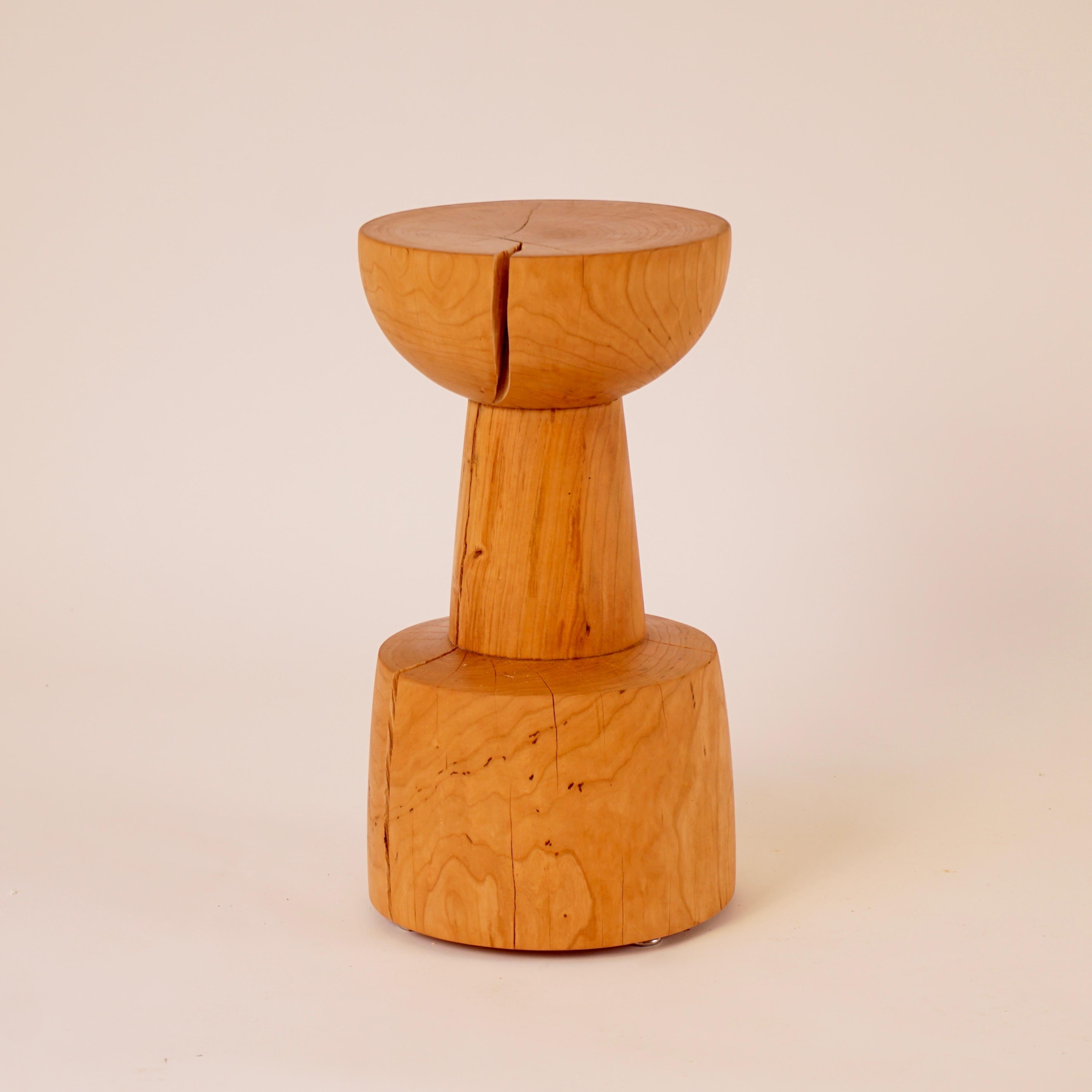This is a mini version of the #6 Pedestal, one of the ten original shapes in the Lehrecke Pedestal collection from 1996, is made from a beautiful cherry log, from the Hudson Valley, in New York State.

All of Lehrecke's Pedestals are made on a