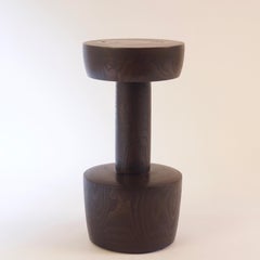 Turned Wooden Pedestal #14 in Ebonised Catalpa