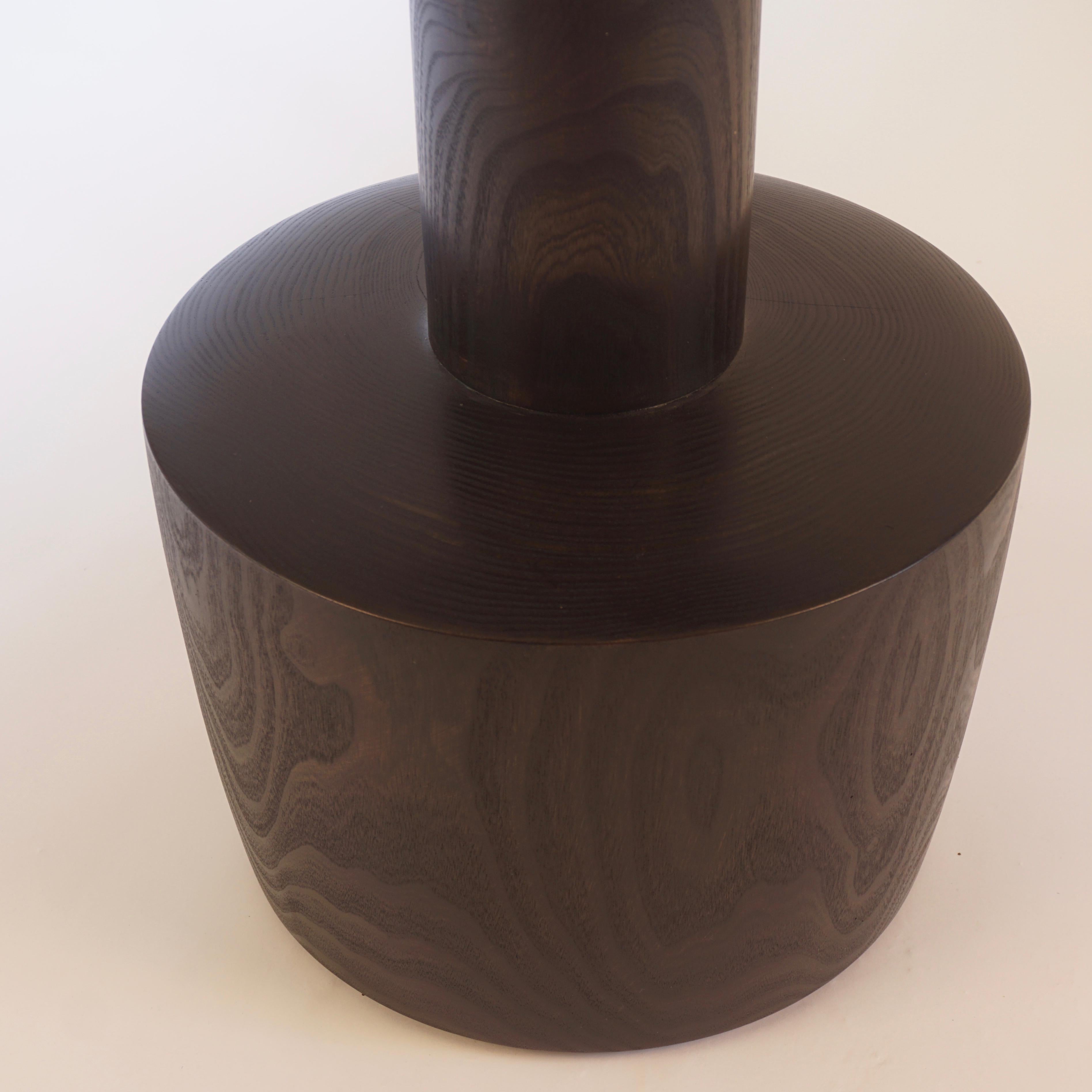 Ebonized Turned Wooden Pedestal #14 in Ebonised Catalpa