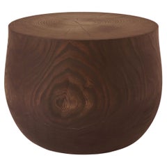 Turned Wooden Pedestal Side Table #13 in Ebonised Catalpa