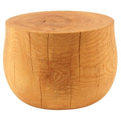 Turned Wooden Pedestal Side Table #13 in Oiled Ash