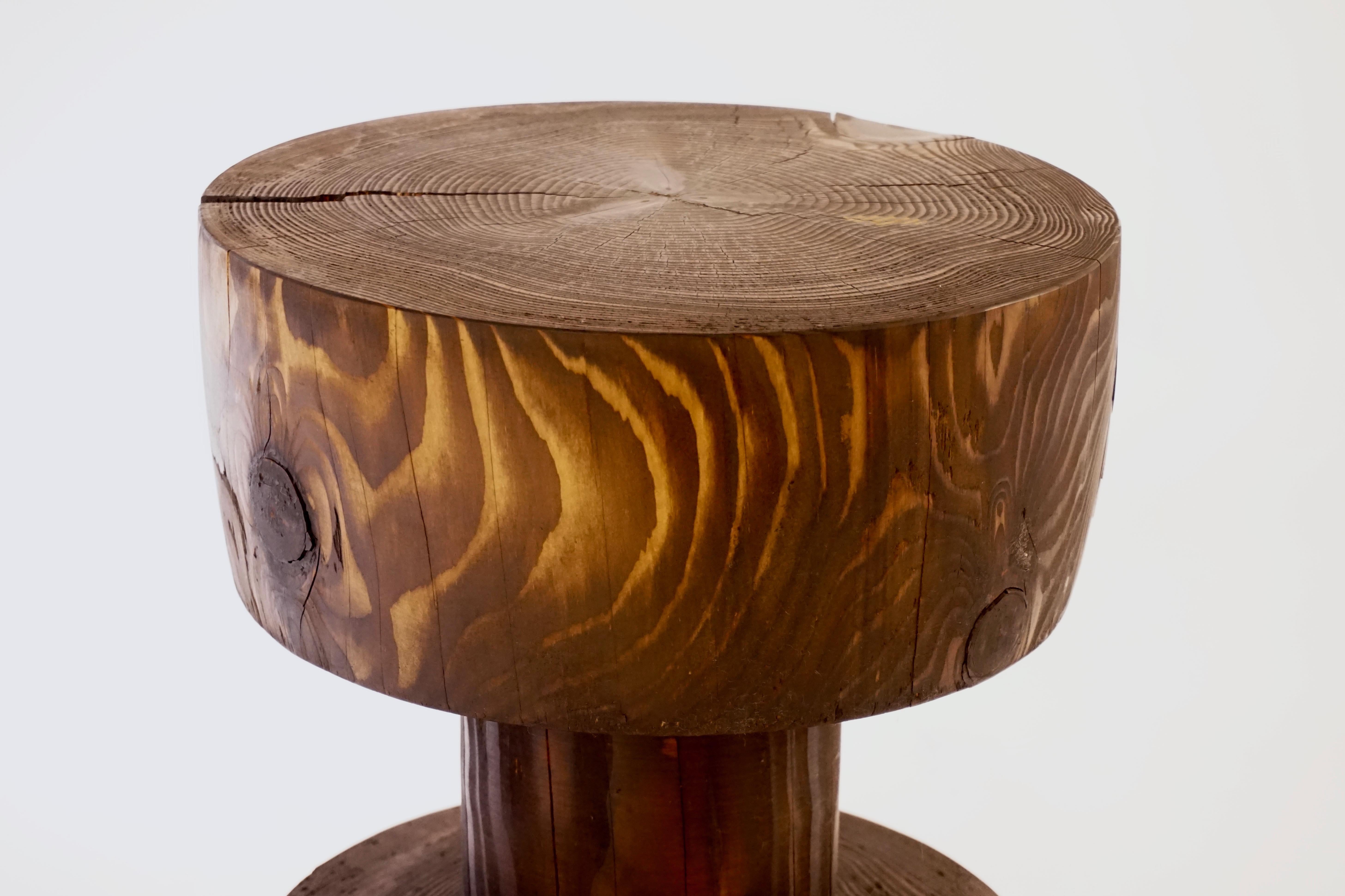 American Turned Wooden Pedestal Table #5 in Acid Washed Larch