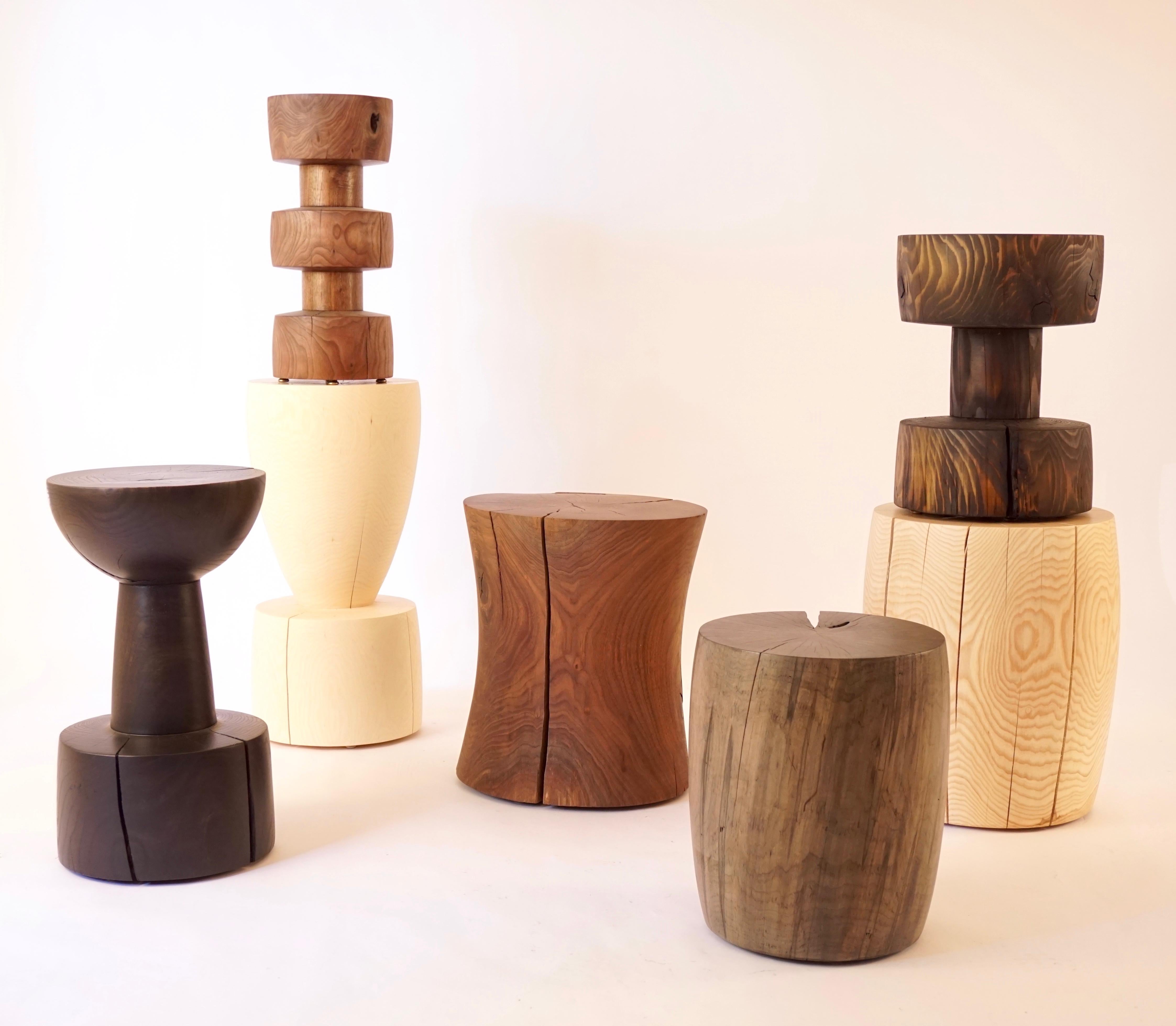 Turned Wooden Pedestal Table #6 in Ebonized Catalpa For Sale 3