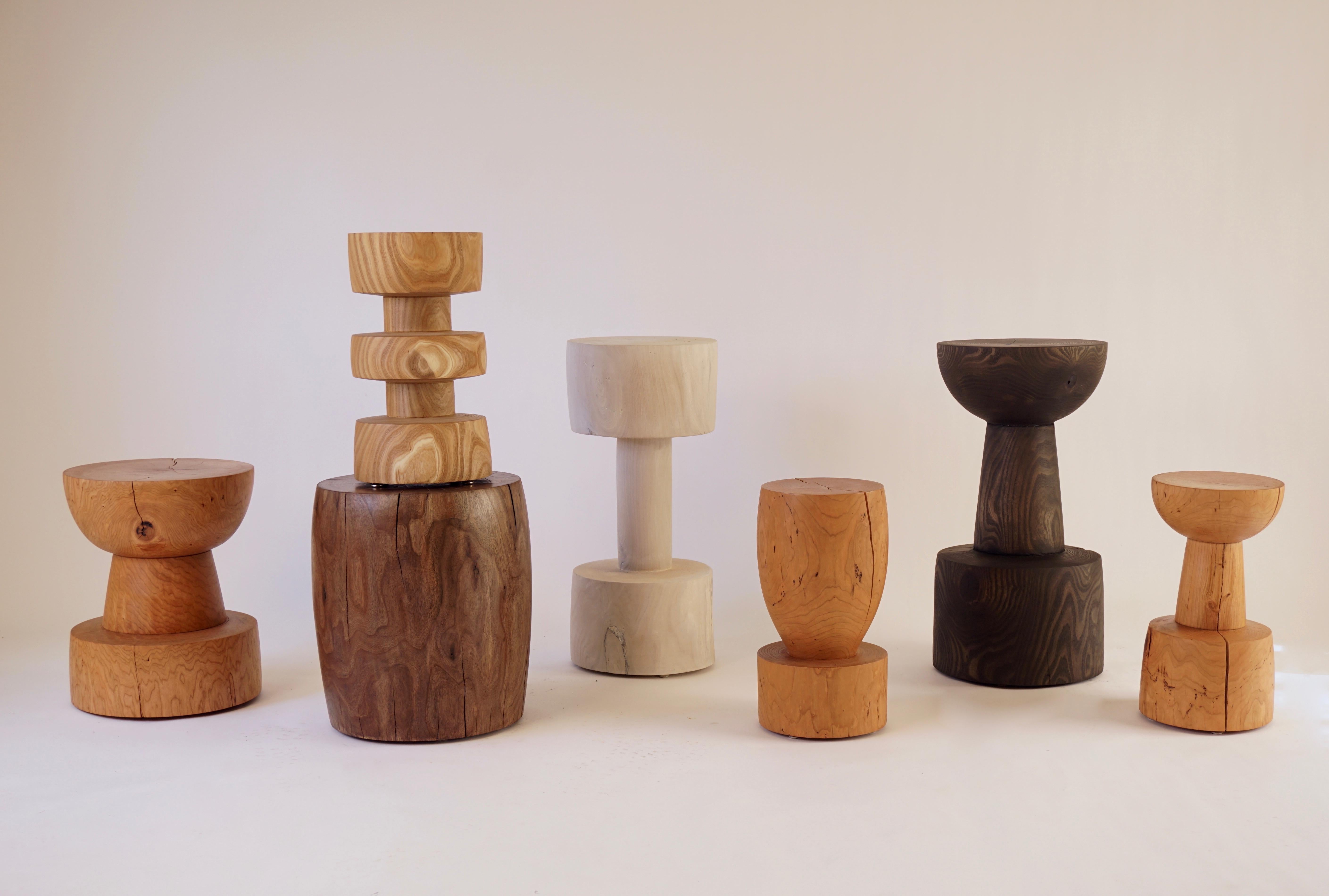 Turned Wooden Pedestal Table #6 in Ebonized Catalpa For Sale 2