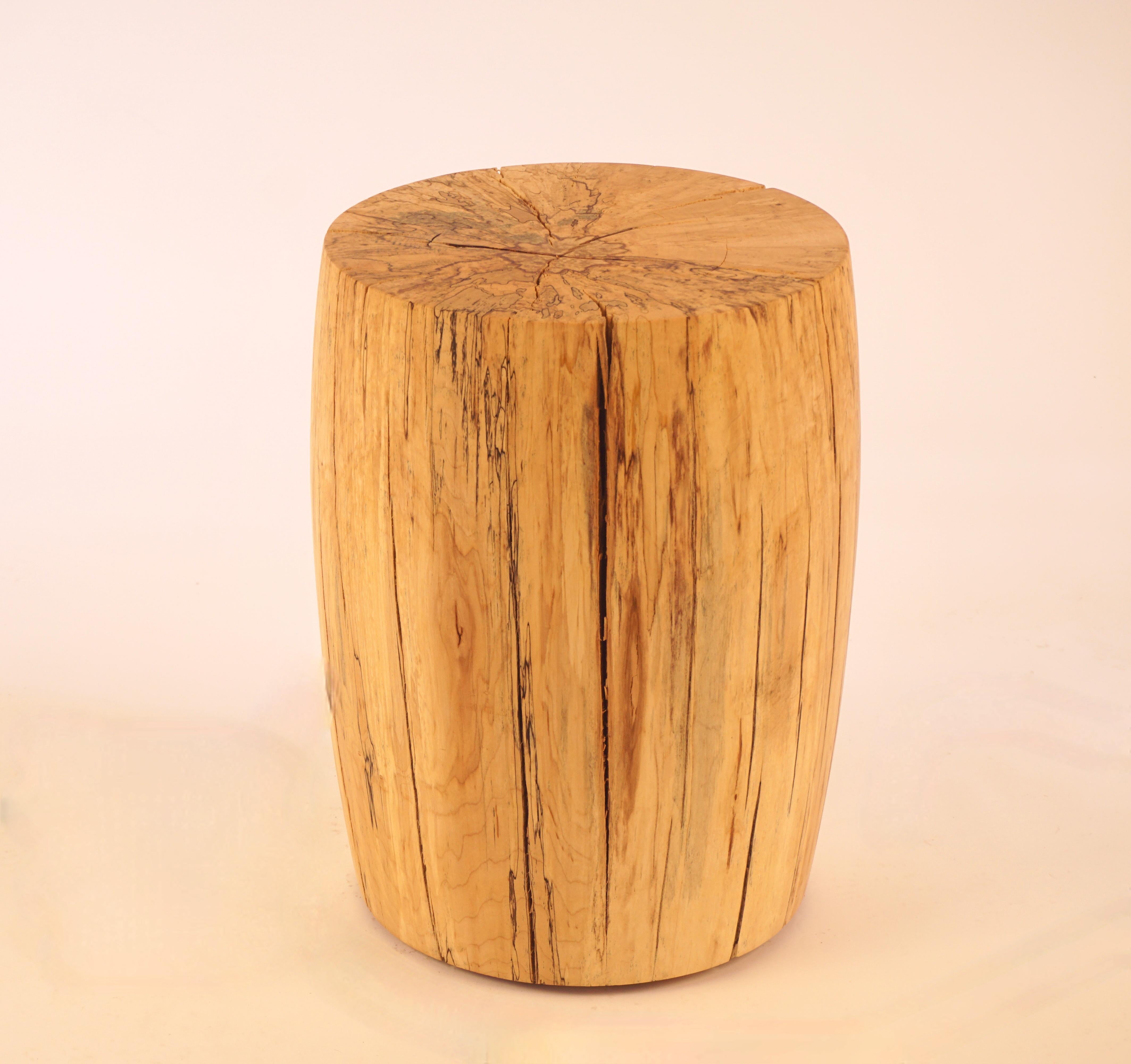 American Turned Wooden Pedestal Table #9 in Spalted Maple For Sale