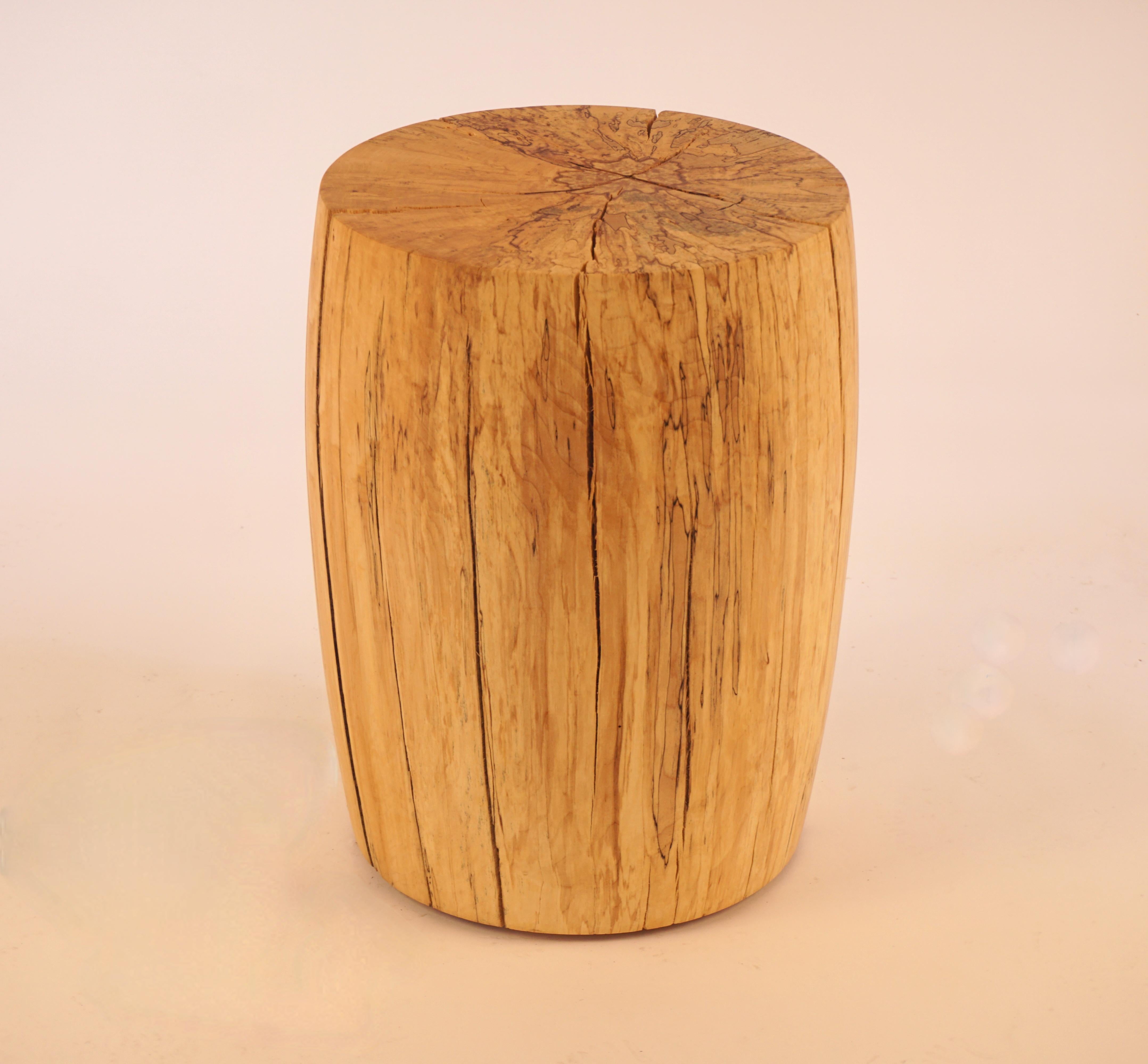 Turned Wooden Pedestal Table #9 in Spalted Maple In New Condition For Sale In Bangall, NY