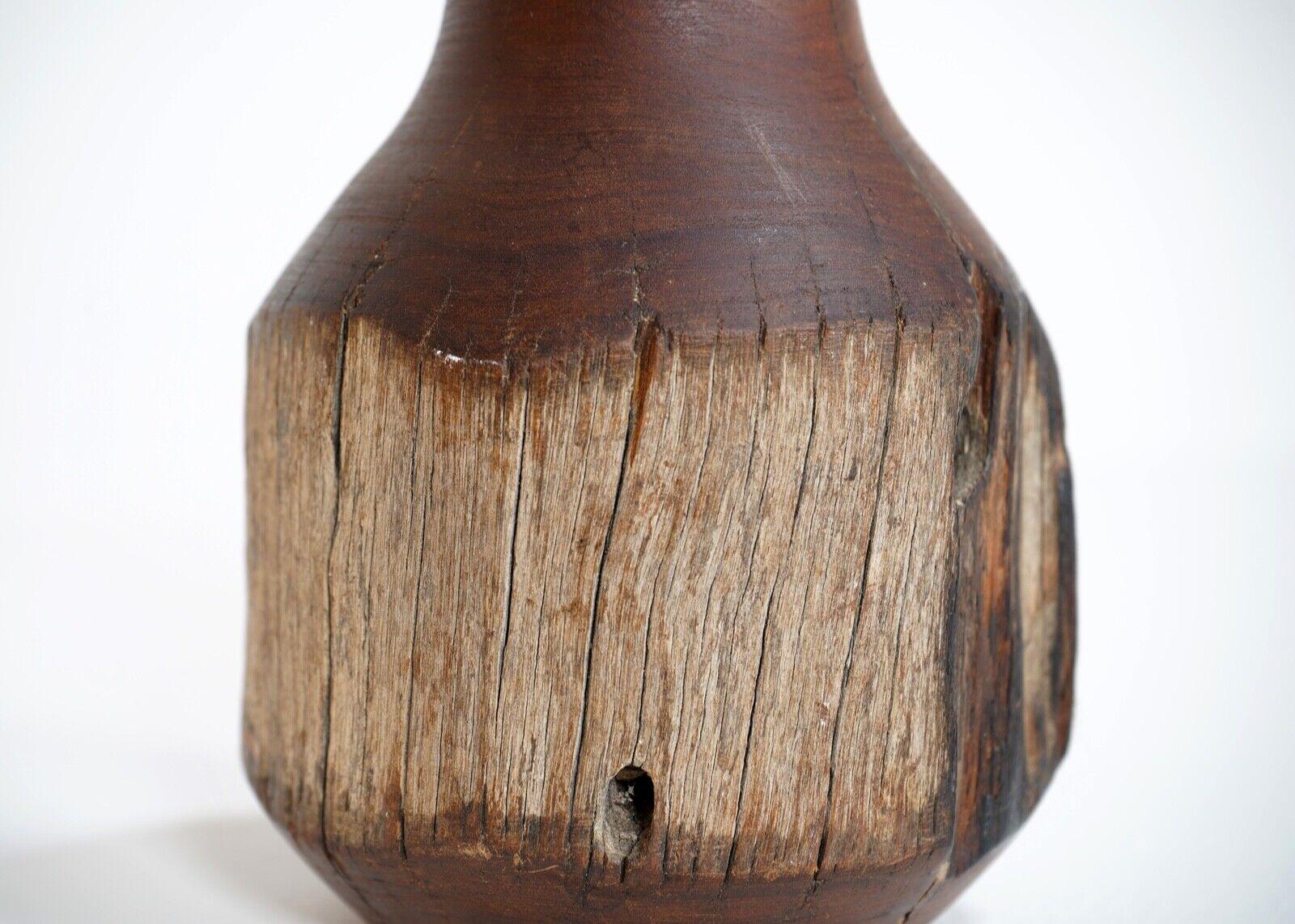Turned Wooden Sculpture of a Bottle For Sale 3