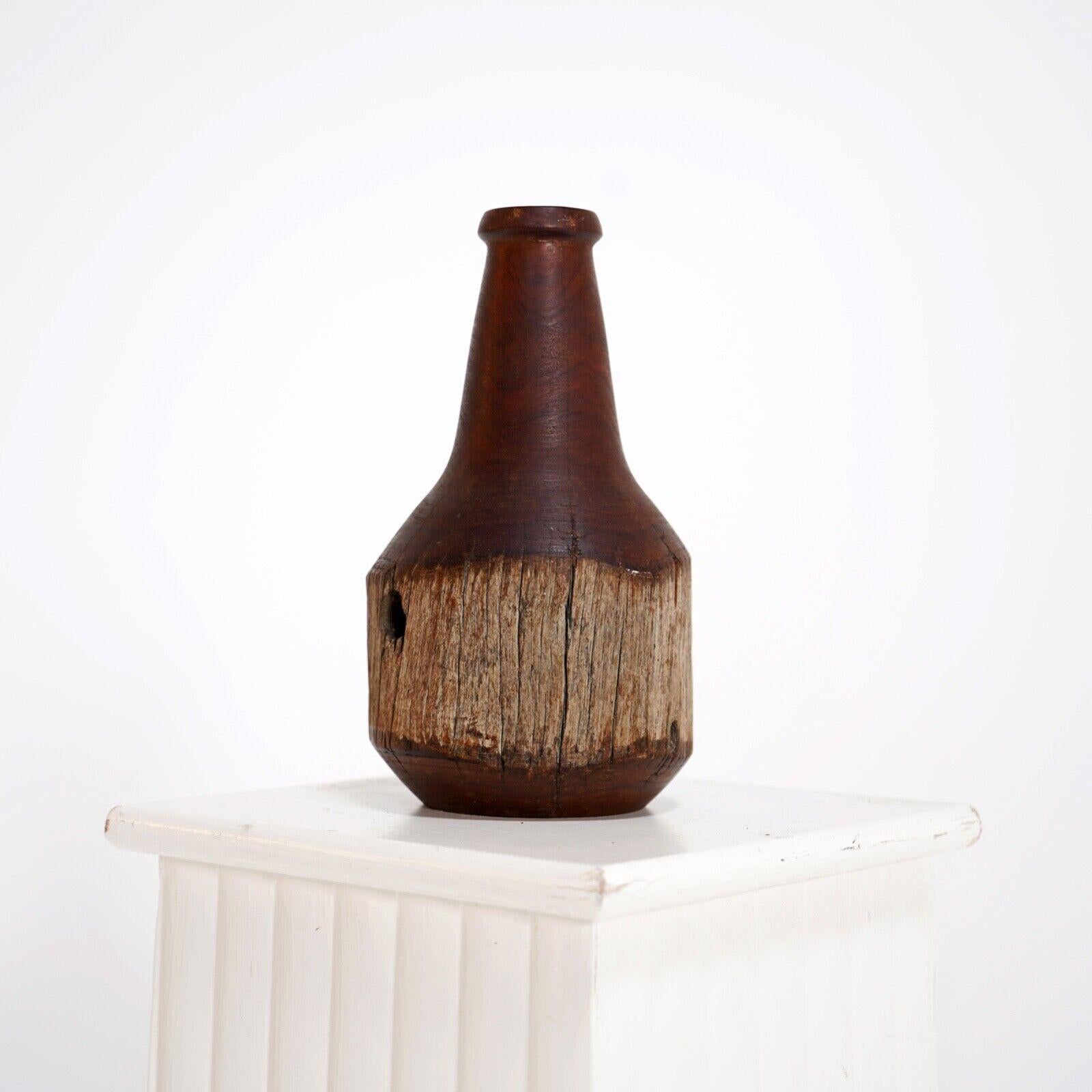 Turned Wooden Sculpture of a Bottle For Sale 4