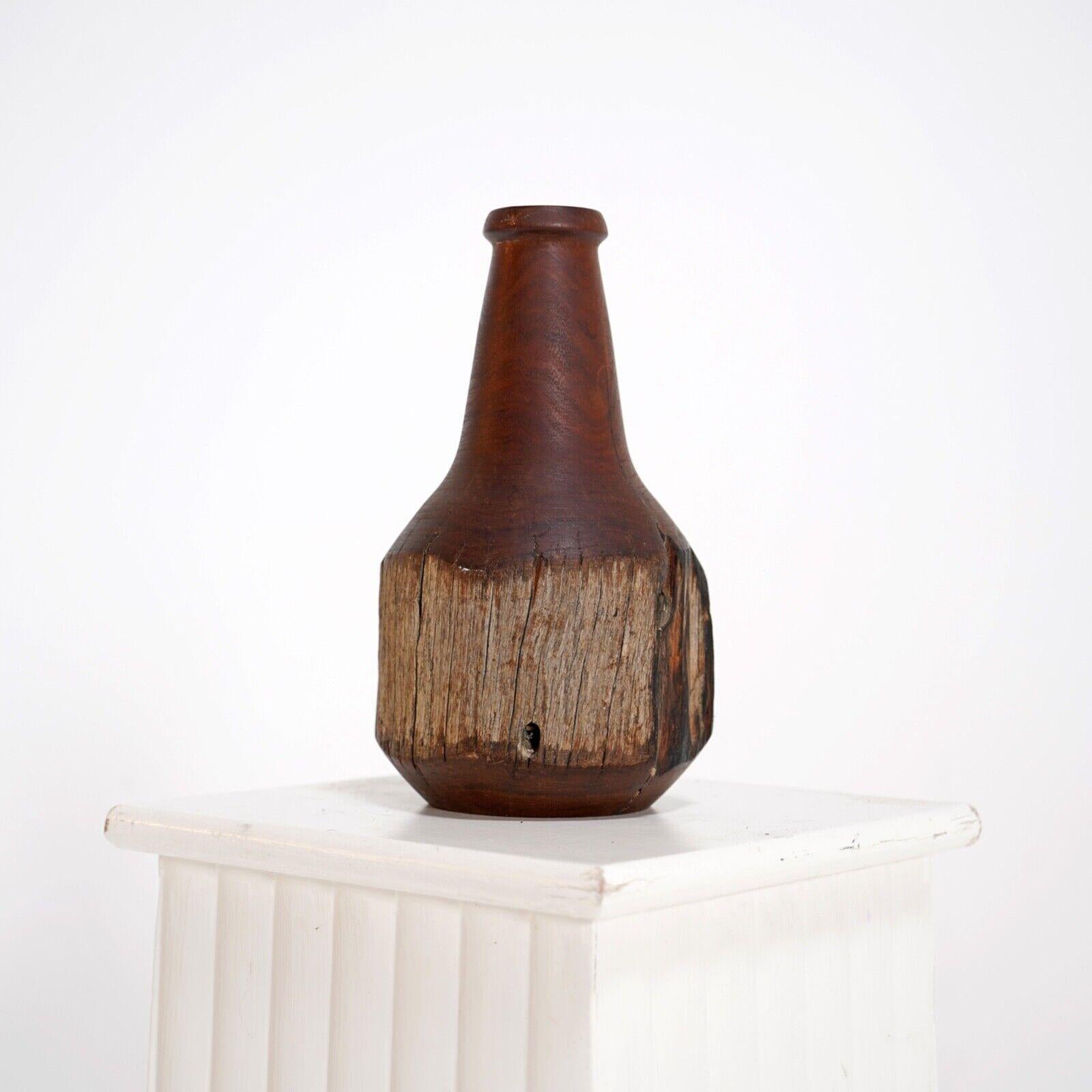 Turned Wooden Sculpture of a Bottle For Sale 5