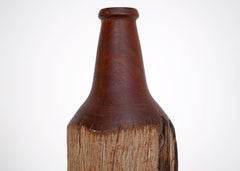 Turned Wooden Sculpture of a Bottle