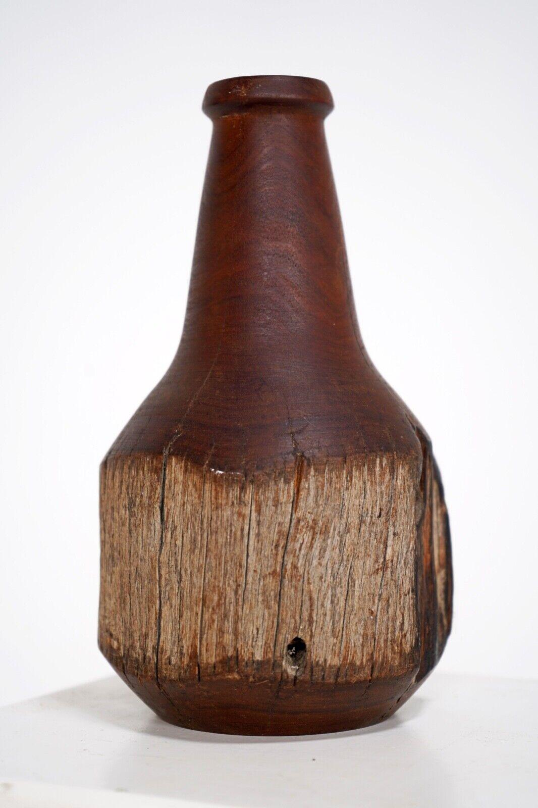 Bohemian Turned Wooden Sculpture of a Bottle For Sale
