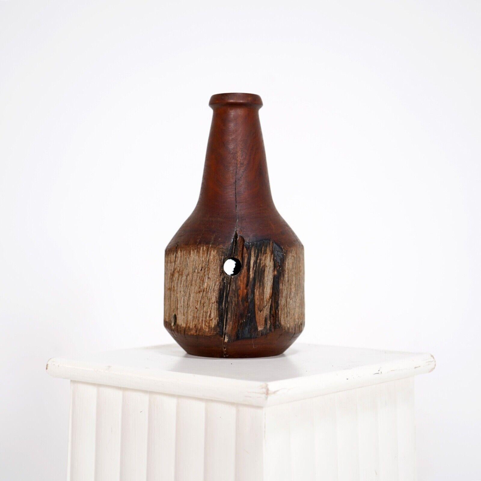 British Turned Wooden Sculpture of a Bottle For Sale