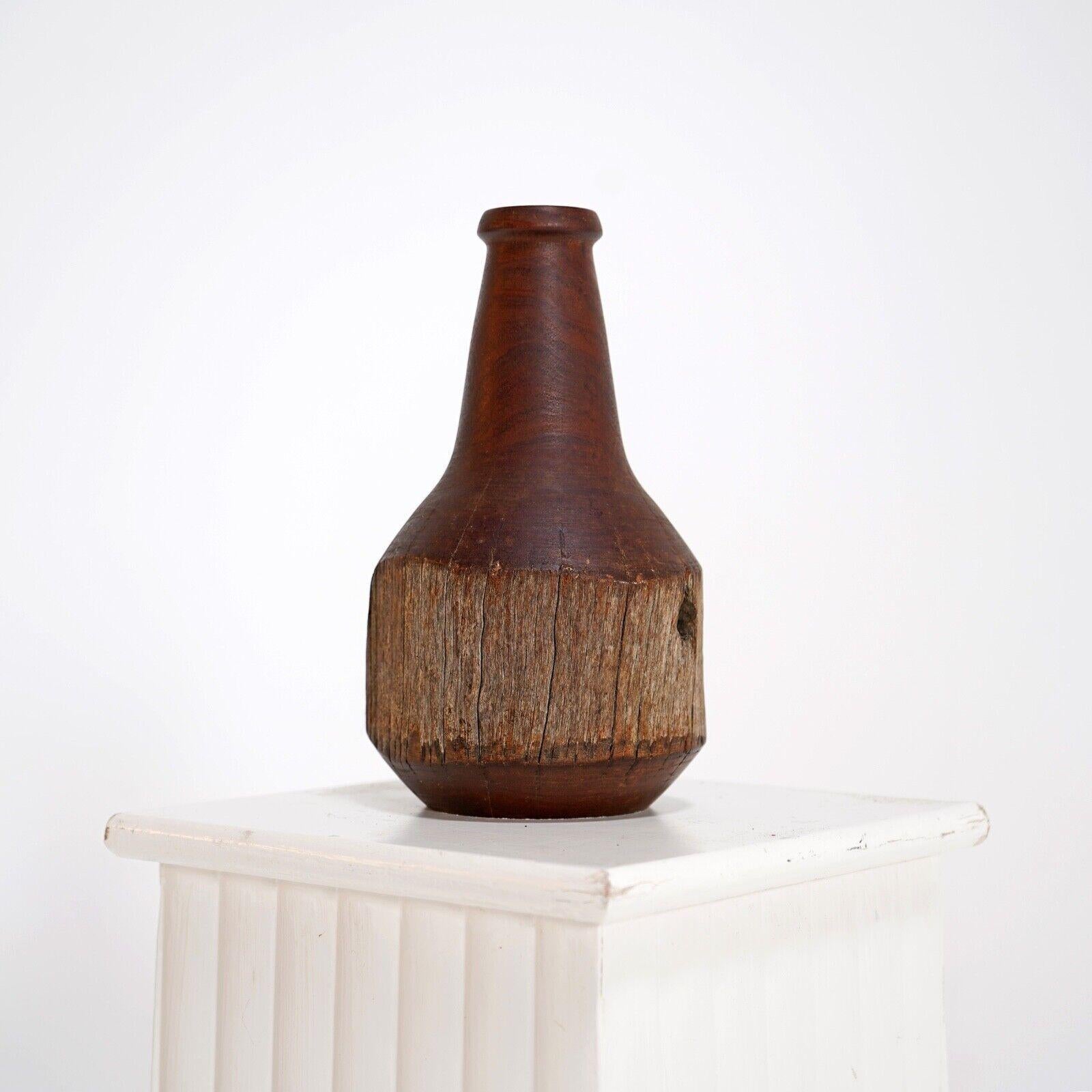 Turned Wooden Sculpture of a Bottle In Good Condition For Sale In Dorchester, GB