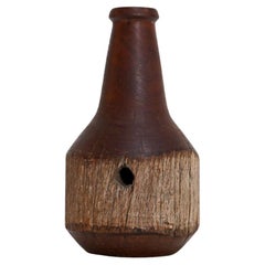 Vintage Turned Wooden Sculpture of a Bottle
