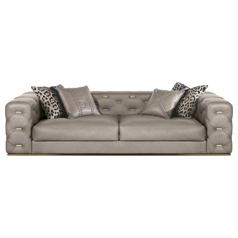 Turner 3 Seat Sofa In Leather By Roberto Cavalli For At 1stdibs Seat Sofa In Leather By Roberto Cavalli
