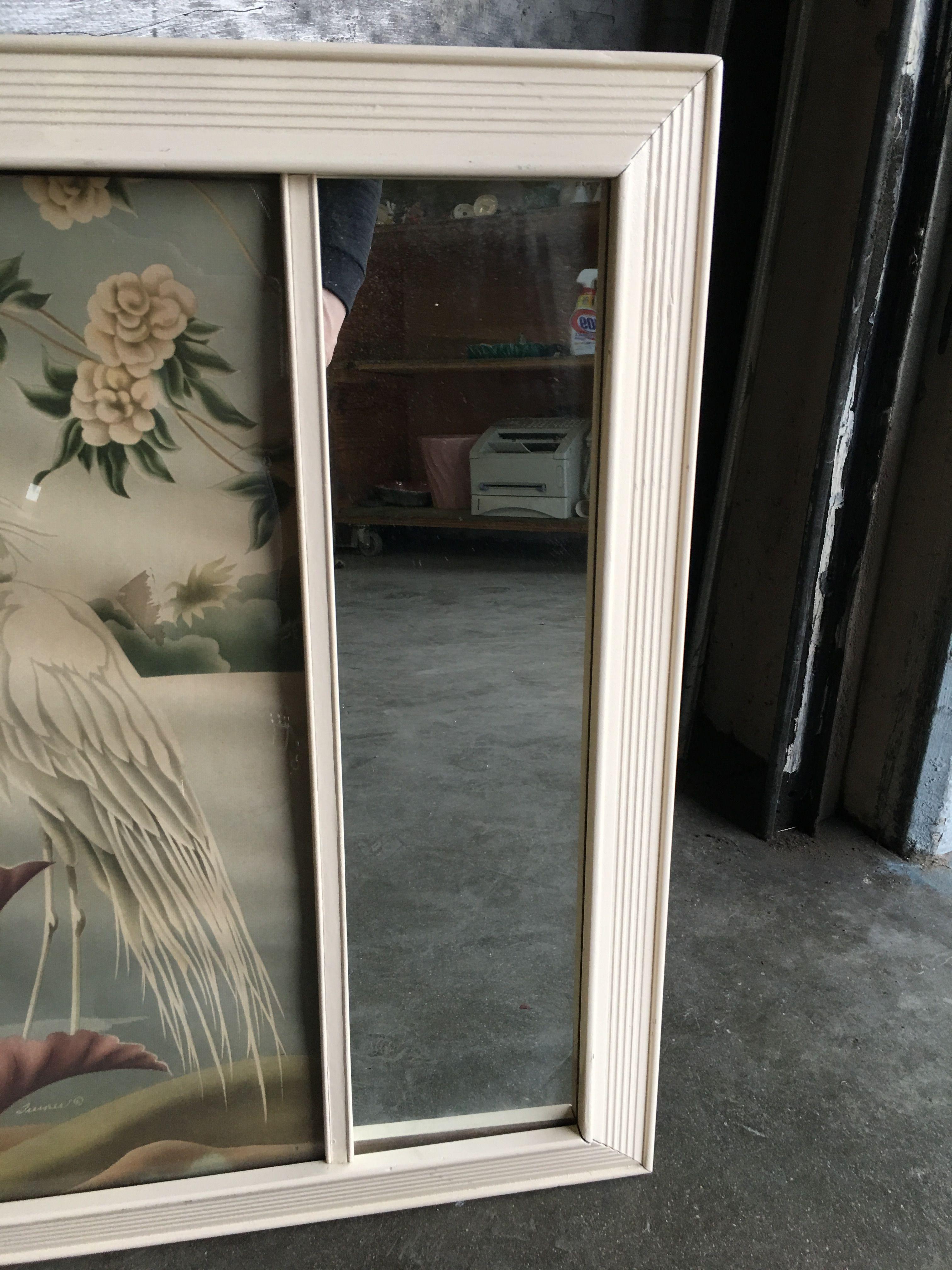 Paper Turner Airbrush Cranes Hawaiian in Original Double Mirror Frame