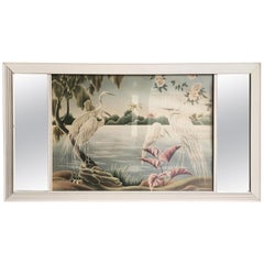 Turner Airbrush Cranes Hawaiian in Original Double Mirror Frame