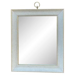 Turner Mfg. Co. Gold Splatter Wall Mirror With Brass Ring Finial