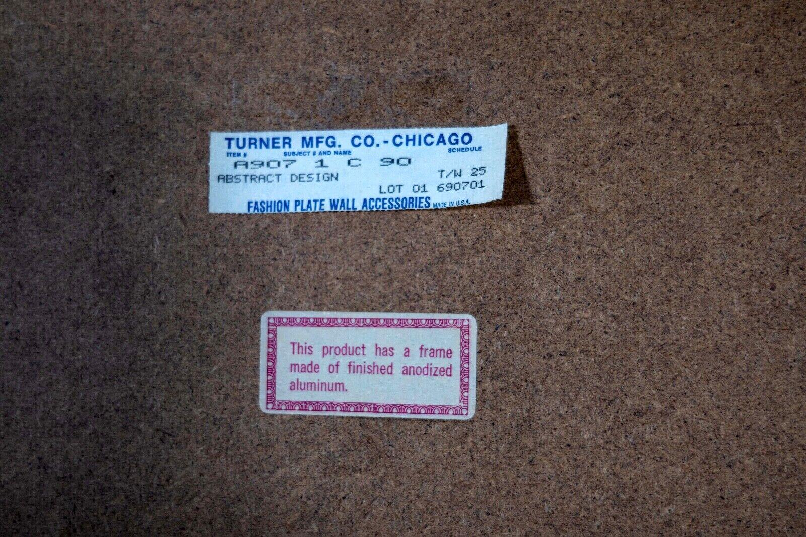 Turner MFG. Optical Illusion Art Mid Century Modern Fashion Plate Wall Hanging 3