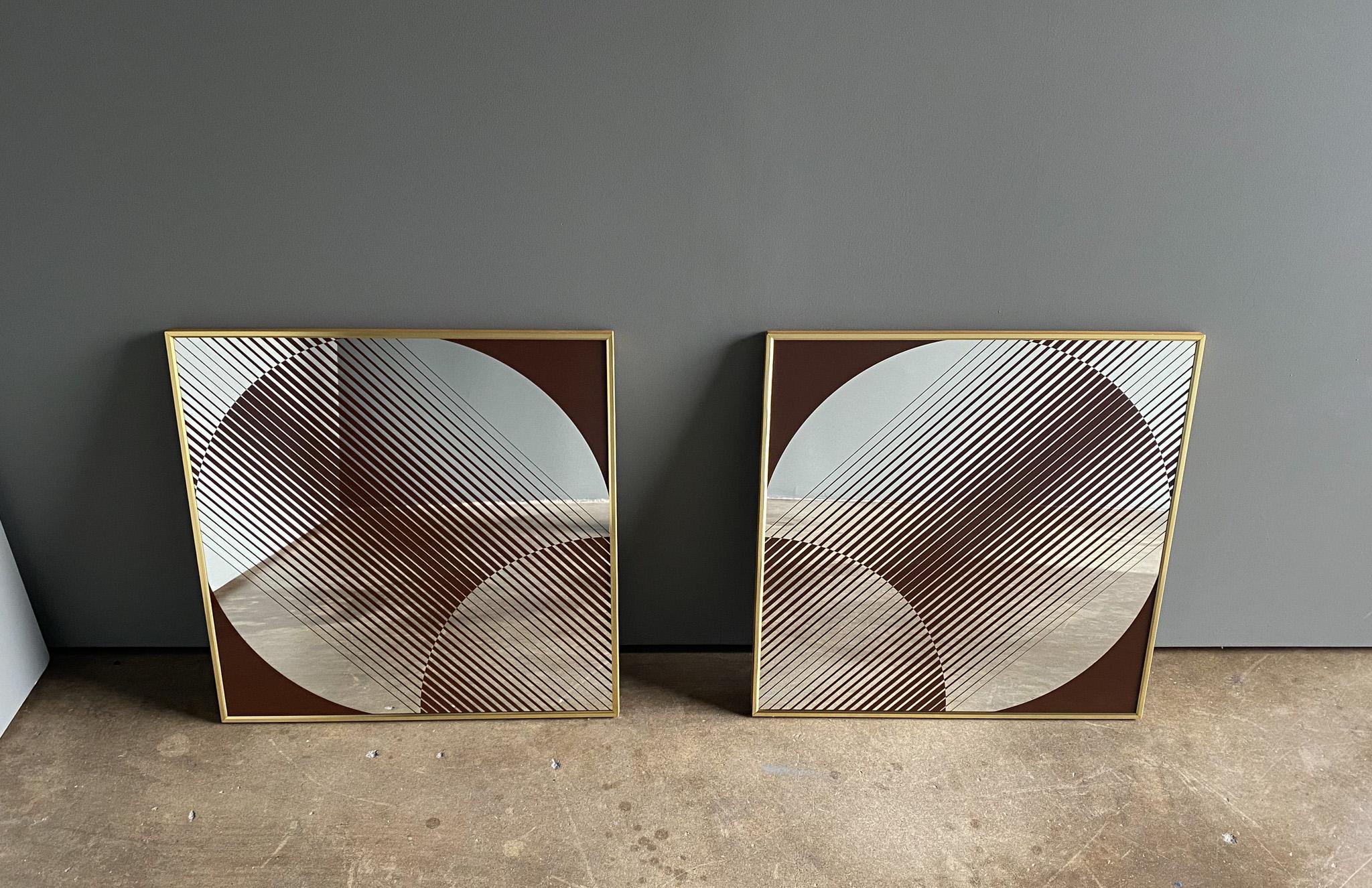 Turner Op Art Abstract Wall Mirrors, United States, 1970's  In Good Condition In Costa Mesa, CA