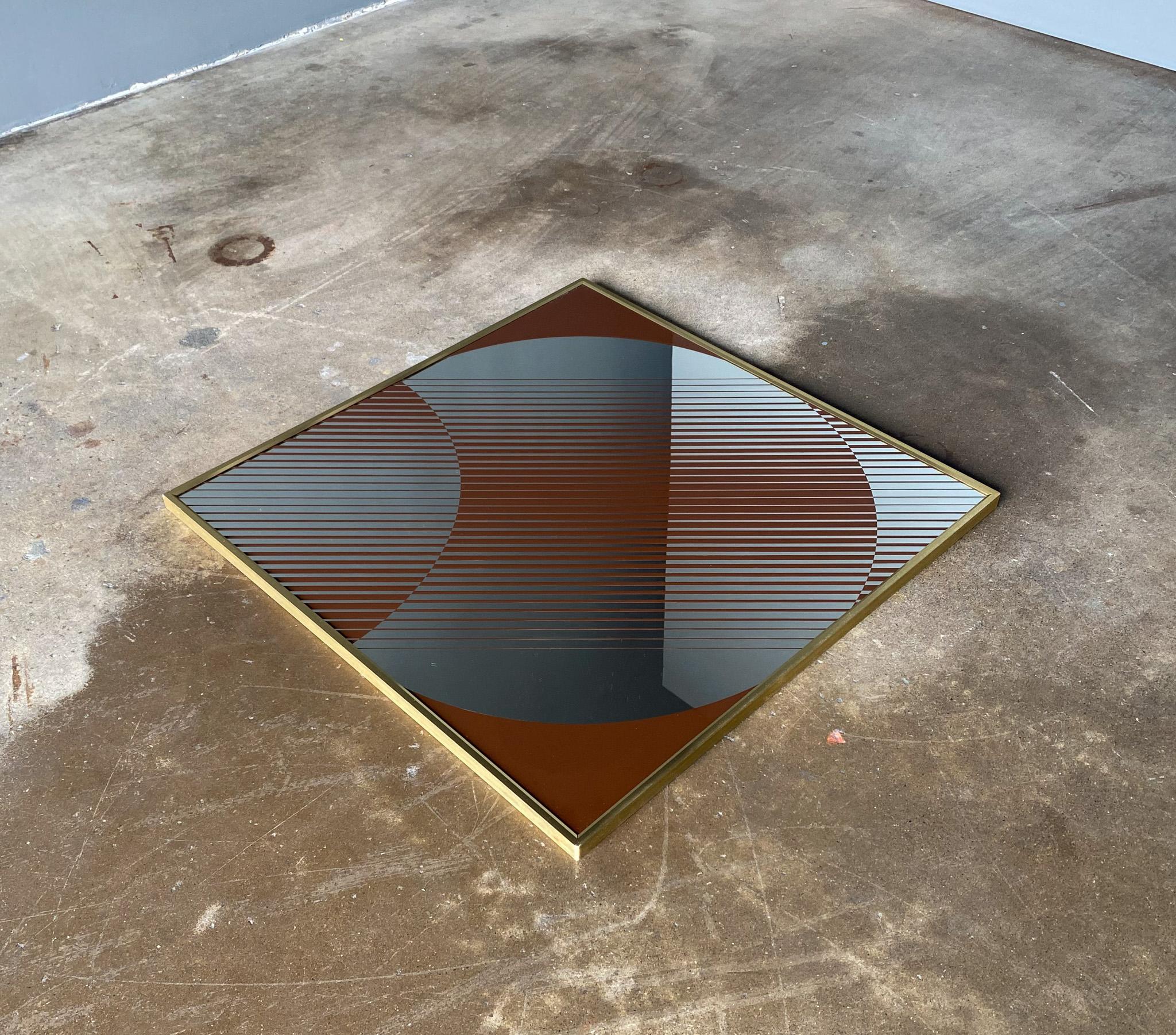 Brass Turner Op Art Abstract Wall Mirrors, United States, 1970's 