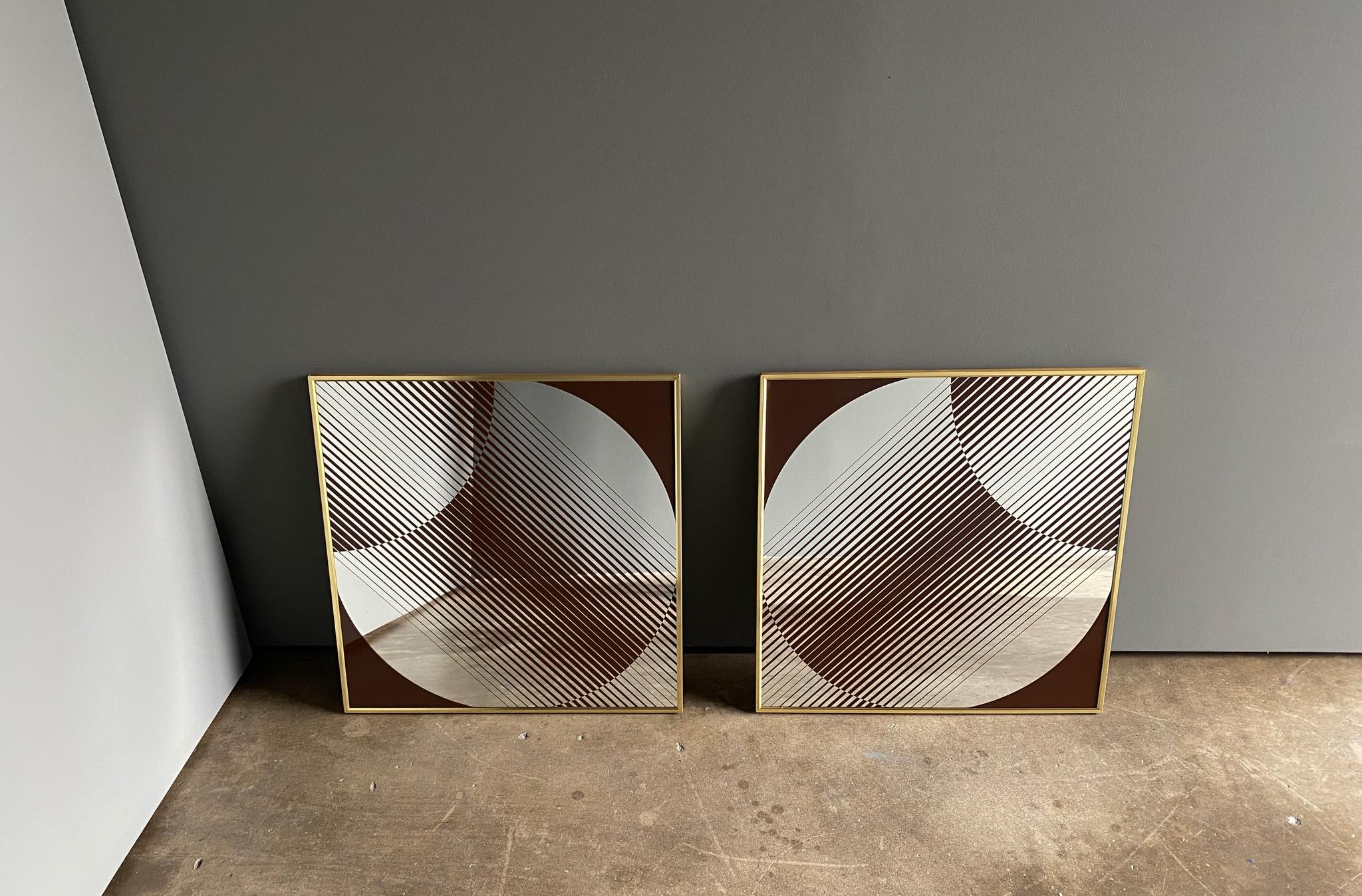 Turner Op Art Abstract Wall Mirrors, United States, 1970's  2