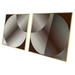 Vintage Turner Op Art Abstract Wall Mirrors, United States, 1970's