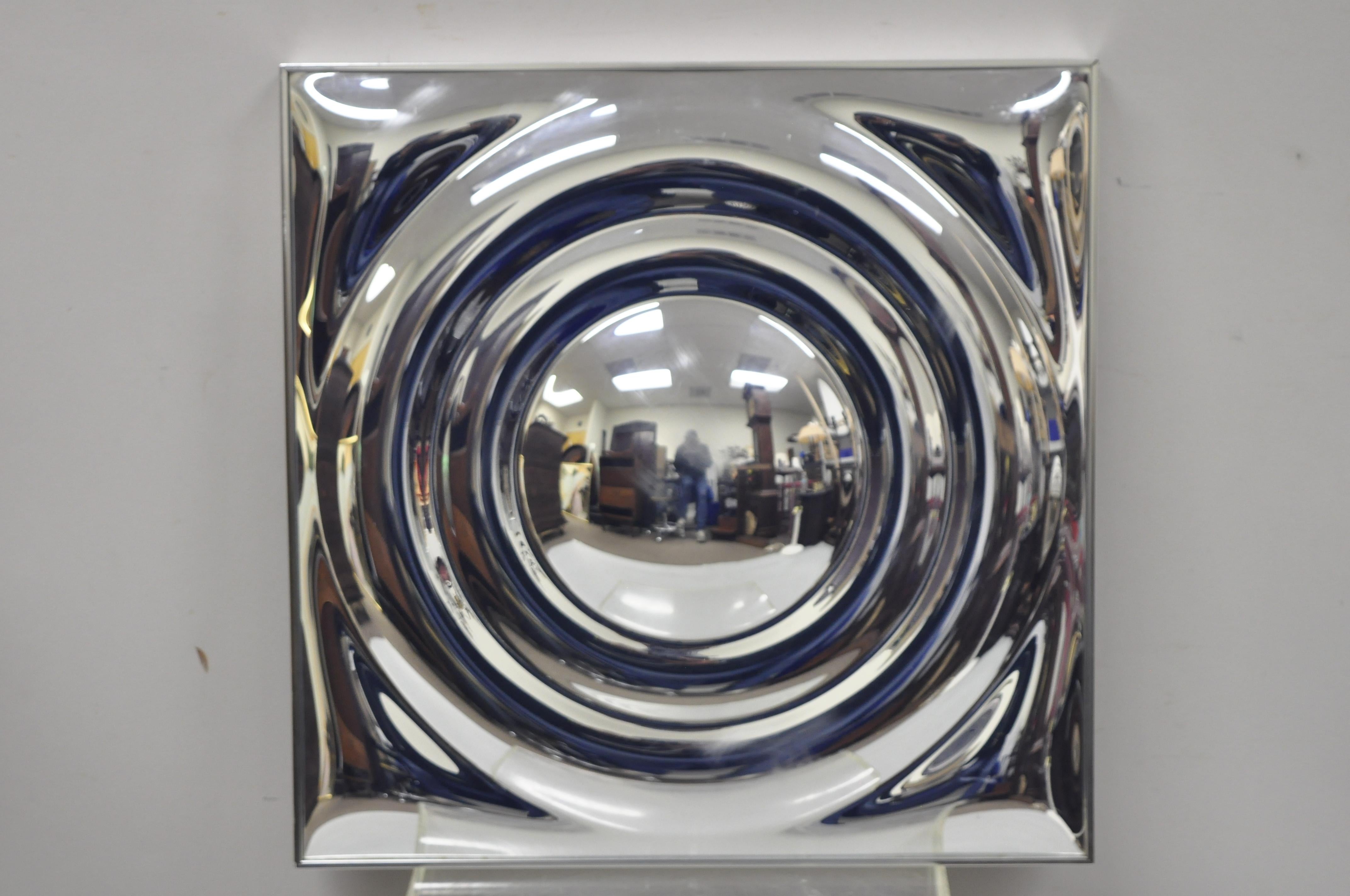 Turner Op Art Saturn ring space age square Mid-Century Modern wall mirror. Item includes rare 