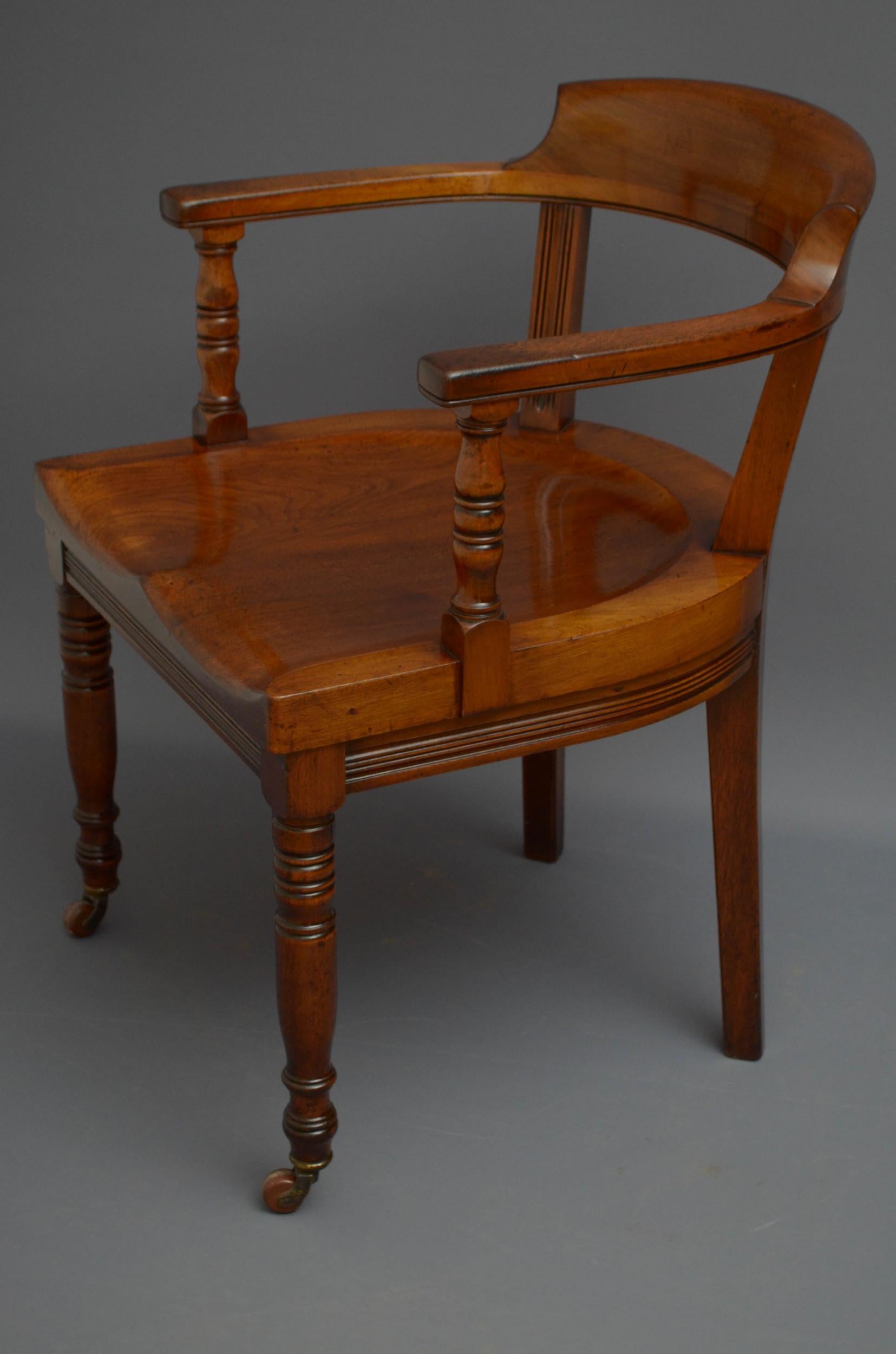 Turner, Son & Walker Late Victorian Desk or Library Chair 5