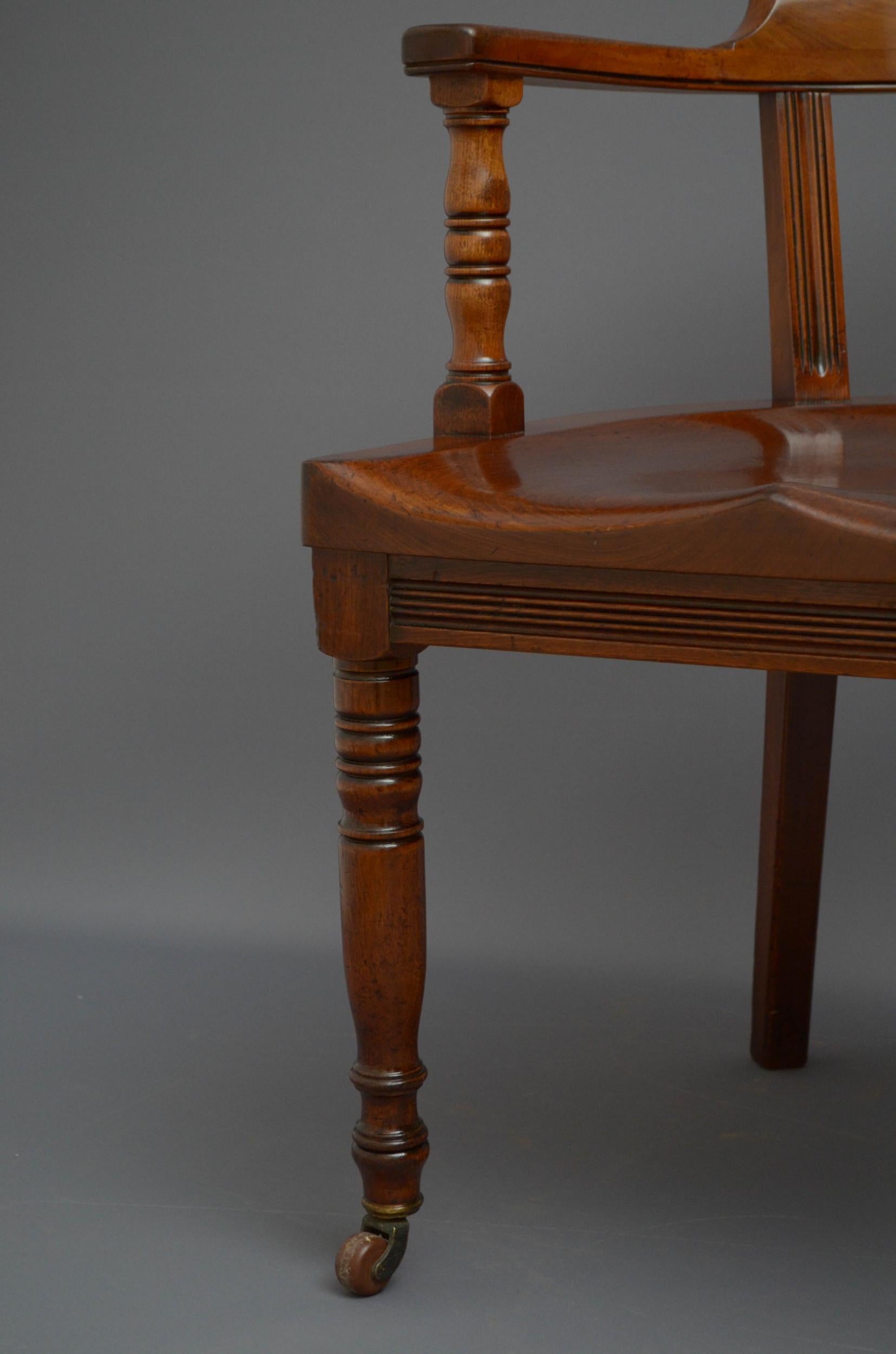 Turner, Son & Walker Late Victorian Desk or Library Chair 2